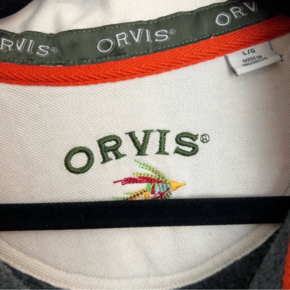 Orvis Men's Sweater Size Large L Gray Henley Pullover Sweater Long Sleeve - Picture 2 of 3